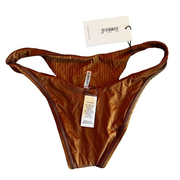 Vitamin A California High-leg Bikini Bottom Thong Size 6 Retail $99 - Picture 3 of 9